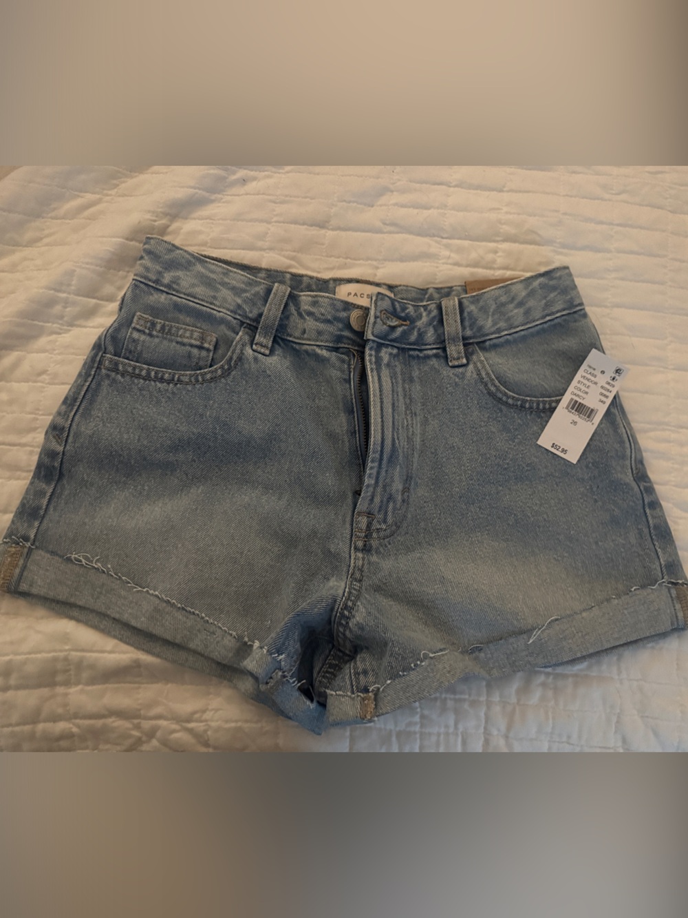 PacSun Light Wash High-Rise Denim Shorts